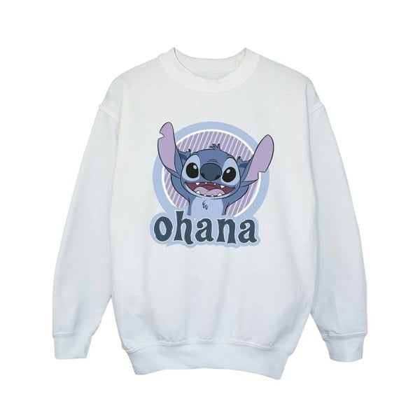 Disney Girls Lilo And Stitch Ohana Circle Sweatshirt - White