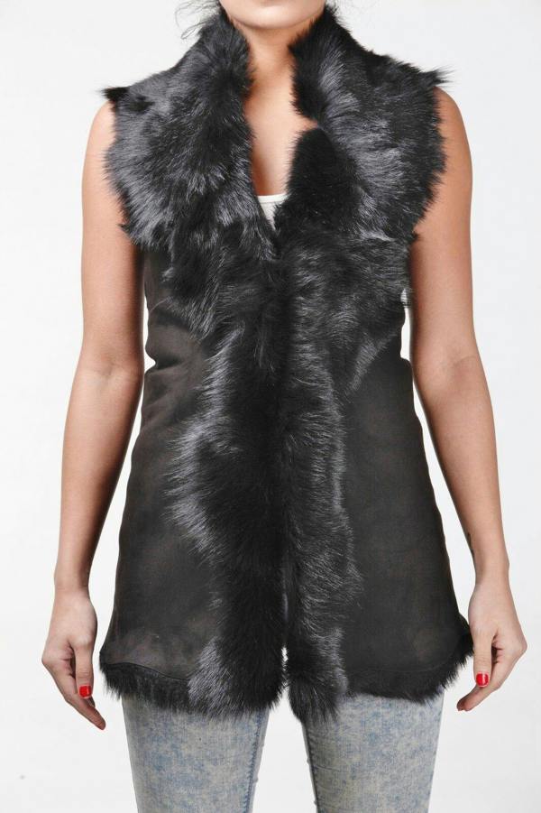 Infinity Leather Women's Toscana Sheepskin Long Gilet-Sorocaba