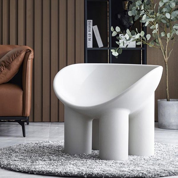 Roly Poly Fiberglass Armchair With Cushion, Grey-Weilai Concept-Weilai Concept