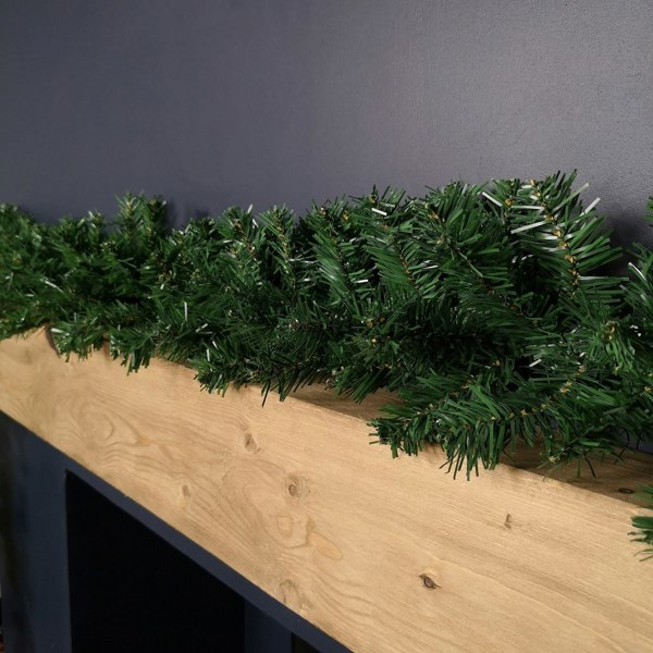 Samuel Alexander Premier 270cm (9ft) x 25cm Plain Green Christmas Garland Decoration
