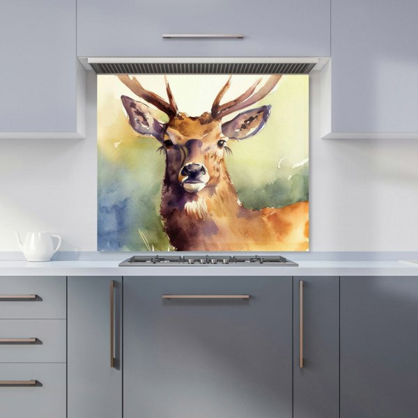 Warren Reed - Designer Splendid Stag Watercolour Kitchen Splashback