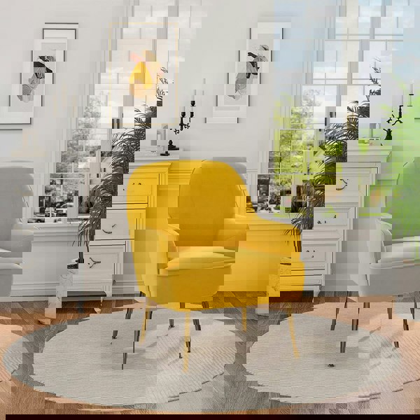 Leisure Velvet Armchair with Gold-plated Metal Legs Other Occasional Chairs Living and Home