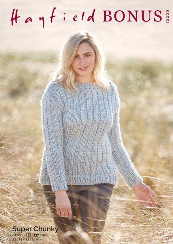 Hayfield Bonus Super Chunky Knitting Pattern 10000, Sweaters for Women, 32 - 54 Inches