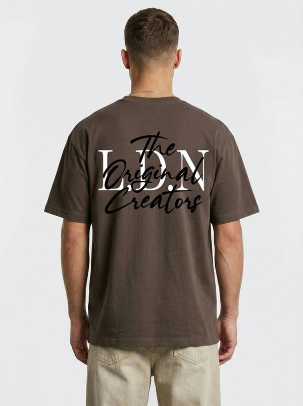 London Attitude Original Creators Oversized Heavyweight Streetwear Graphic T-Shirt - Dark Chocolate
