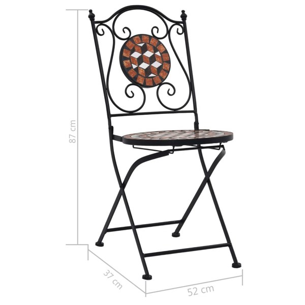 Berkfield Mosaic Bistro Chairs 2 pcs Brown Ceramic
