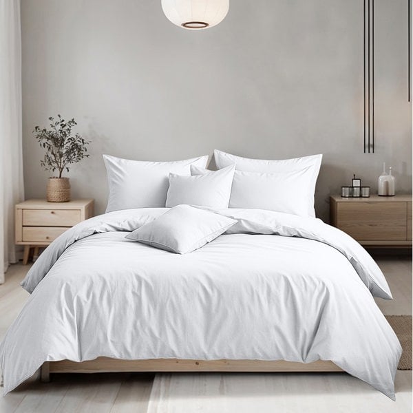 Snug City Plain Dyed Easy Care Polycotton Duvet Cover And Pillowcase/s Set Bed Linen