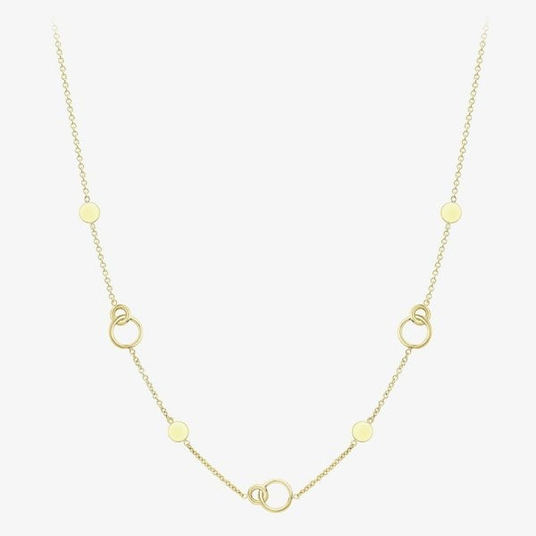 T. H. Baker 9ct Gold 17 Inch Interlocking Circle Disc Chain 111125127730