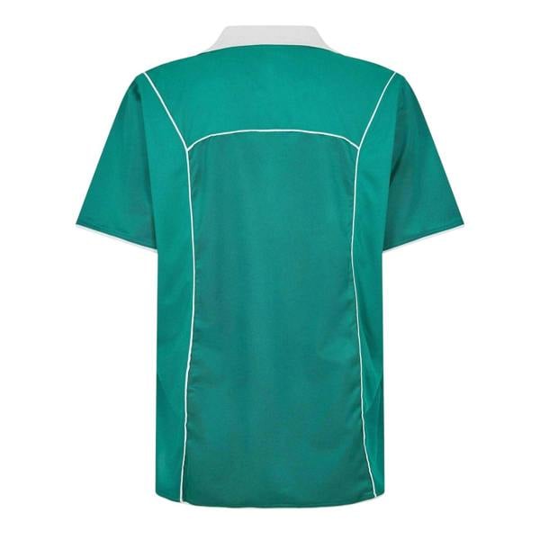 Puma Mens Plain Contrast Piping Athletic Rugby Shirt - Green - 