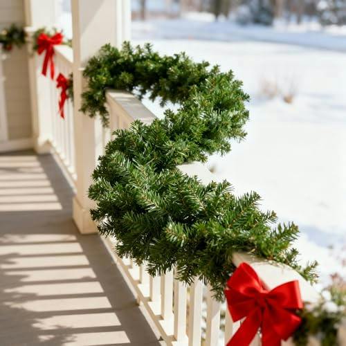 2.7m Alaskan Green Christmas Garland for Festive Mantels, Bannisters and Displays image 8