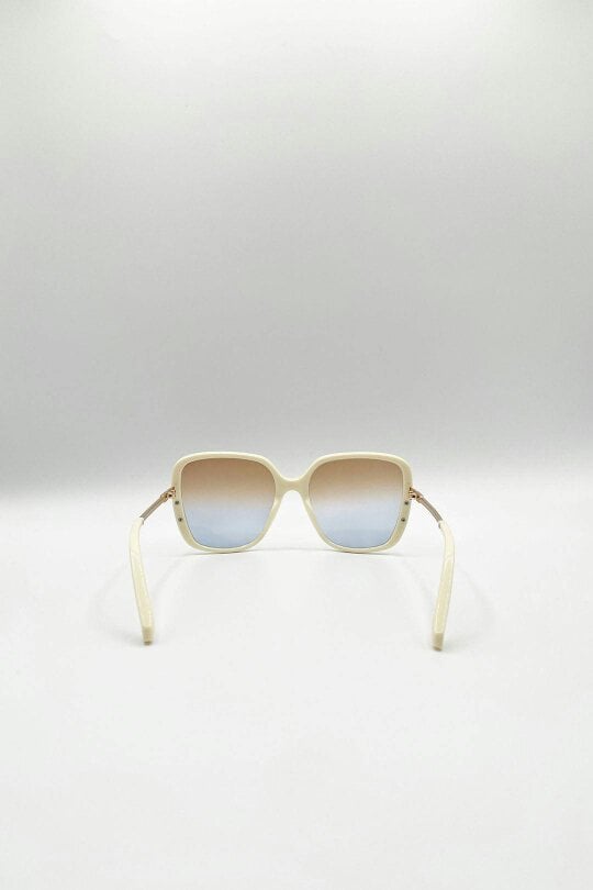 SVNX Oversized Square Sunglasses In Beige