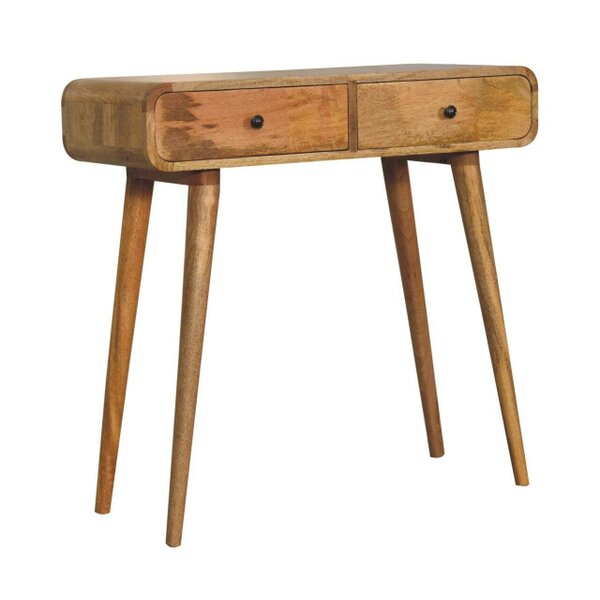 Wyld Haus Rimini Mango Wood Curved Hallway Console Table