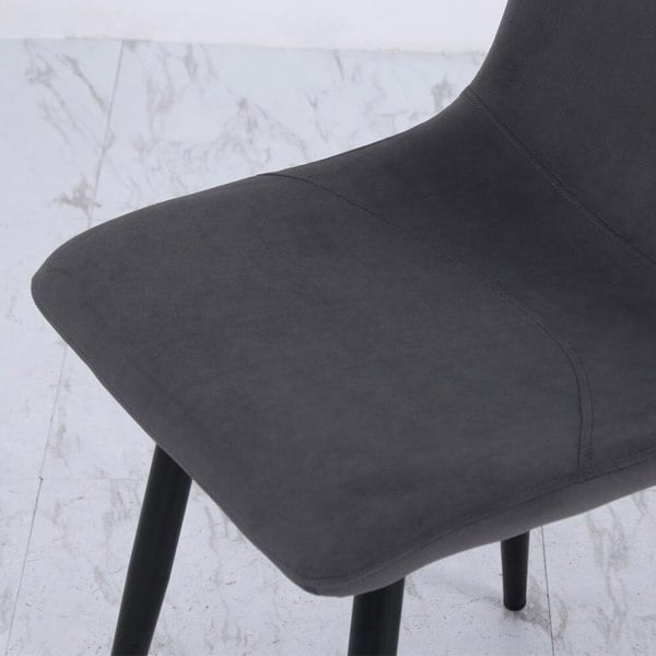 Set of 4 Curved Frosted Velvet Dining Chairs Dining Chairs Living and Home