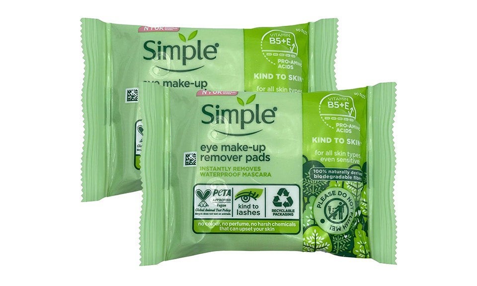 Simple Kind to Skin Eye Make Up Remover Pads - 30 Pad