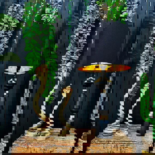 Love Frankie Jet Black Cotton Lampshade with Gold Foil Lining