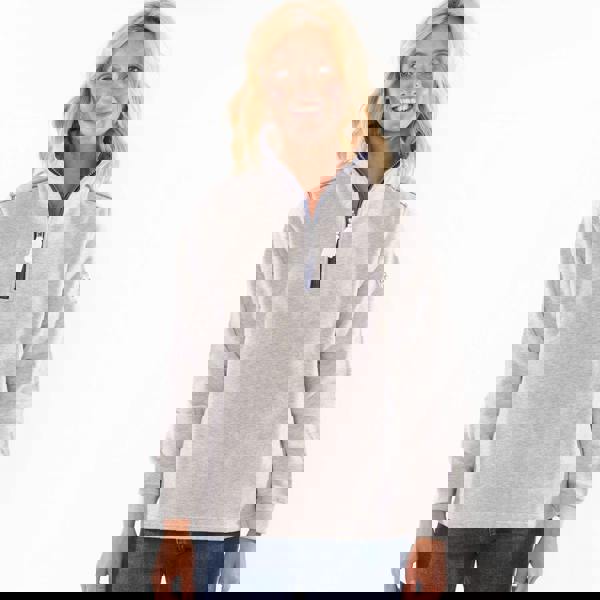 Lazy Jacks Women's Quarter Zip Sweatshirt - Grey Marl