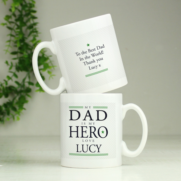 Personalised Memento Company Personalised My Dad is My Hero Mug