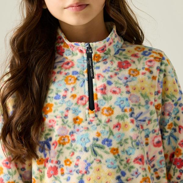Regatta Childrens/Kids Cath Kidston Harmony Ditsy Quarter Zip Fleece Top - Cream - 
