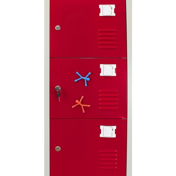 Monstershop Metal Storage Lockers - Six Doors, Flatpacked, Red