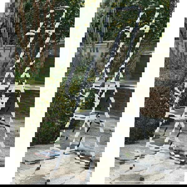 Gr8 Home 3 Step Ladder Folding Stool Non Slip Tread Steel Foldable Home DIY With Handrail