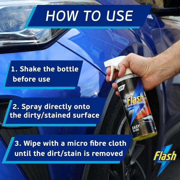 FLASH All-Purpose Exterior Car Cleaner Spray Safe for All Surfaces 500ml