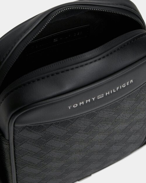 Tommy Hilfiger TH Modern Monogram Mens Mini Reporter Bag - Black