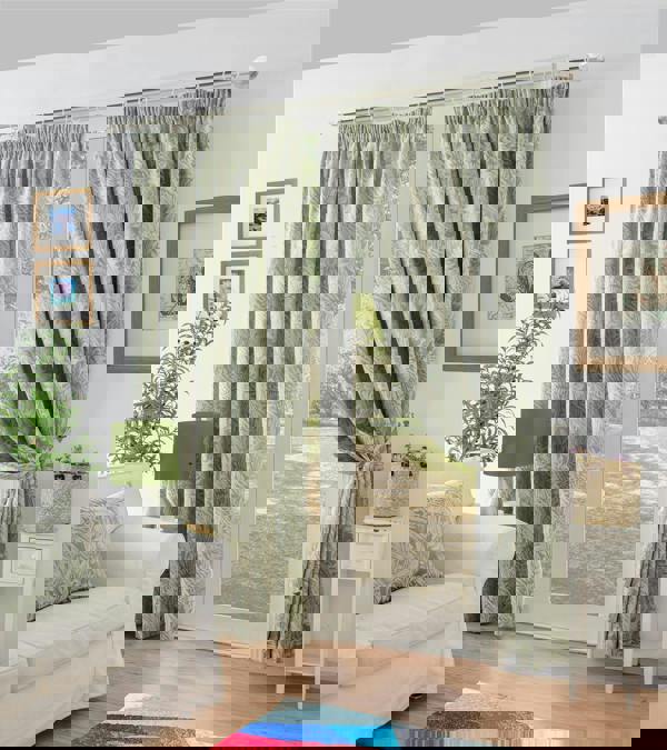 Luxury Living Chenille Jacquard Lined Pencil Pleat Curtains