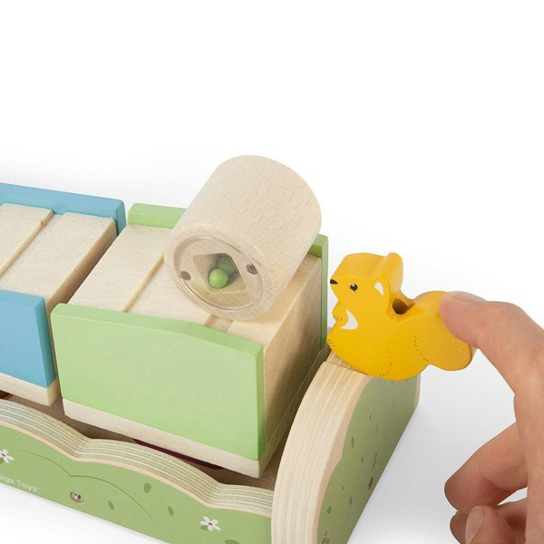 Bigjigs Toys Wooden Squirrel Ramp Game And Shape Sorter - 8 Play Pieces