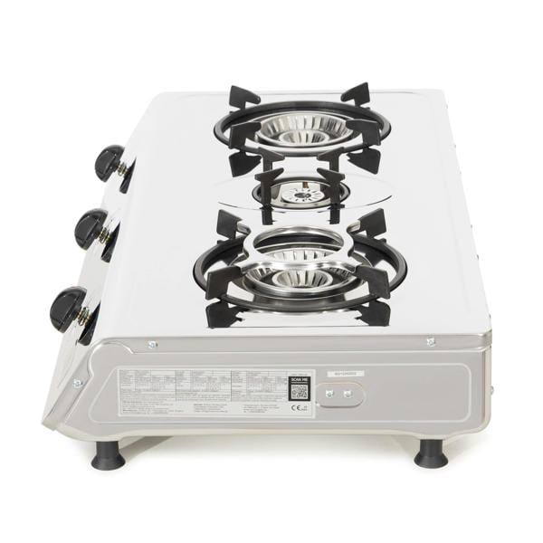 Portable gas stove with three burners CE mark