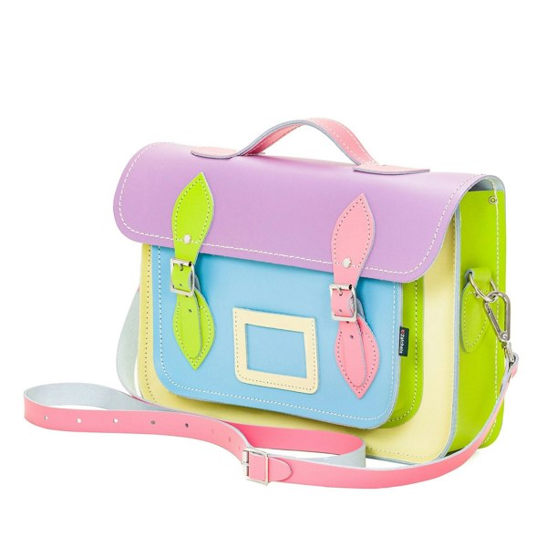 Zatchels Handmade Leather Satchel - Pastel Kaleidoscope