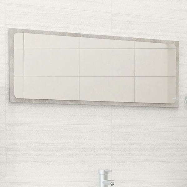 Berkfield Bathroom Mirror Concrete Grey 90x1.5x37 cm Engineered Wood