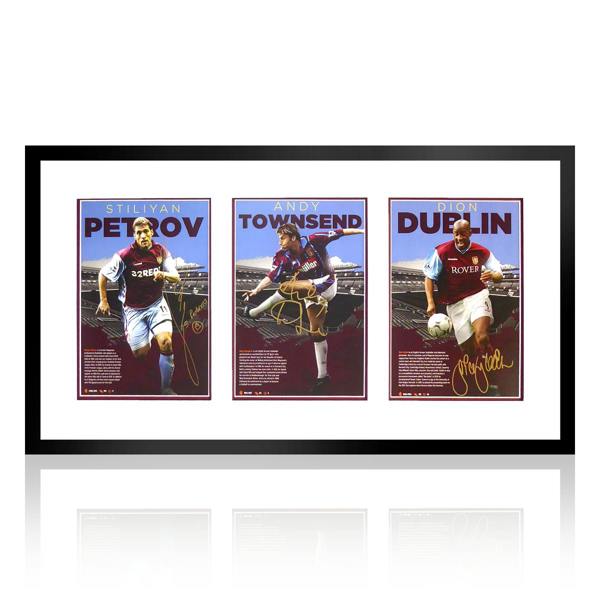 Stiliyan Petrov, Andy Townsend, Dion Dublin Signed Aston Villa Deluxe Mount Frame