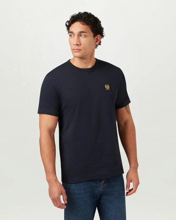 Belstaff Mens Icon Logo T - Shirt - Dark Ink | CHO | Designer Mens Short Sleeve T - Shirts