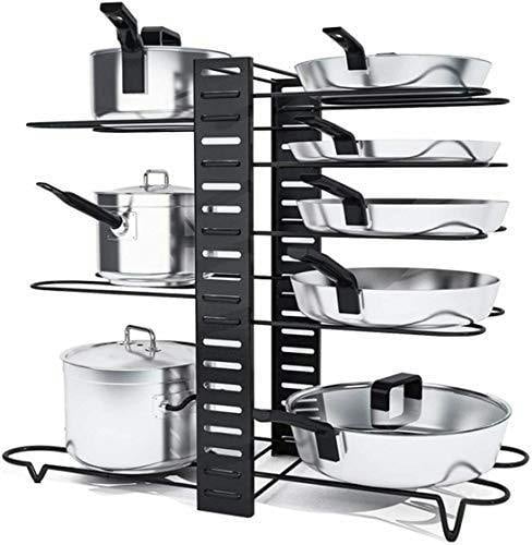 HYGRAD BUILT TO SURVIVE HYGRAD® 8 Tier Organising Rack for Pots & Pans 8 Tier Metal Cupboard & Cabinet Organiser for Cutlery & Pans