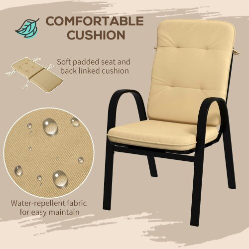 Wyld Haus Sukeco Luve 4 Seater Cream Outdoor Square Garden Dining Set with Tempered Glass with Umbrella Hole