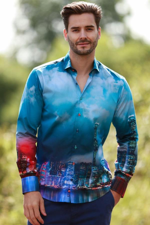 TWILIGHT METROPOLIS PLACEMENT PRINT SHIRT - Claudio Lugli Shirts