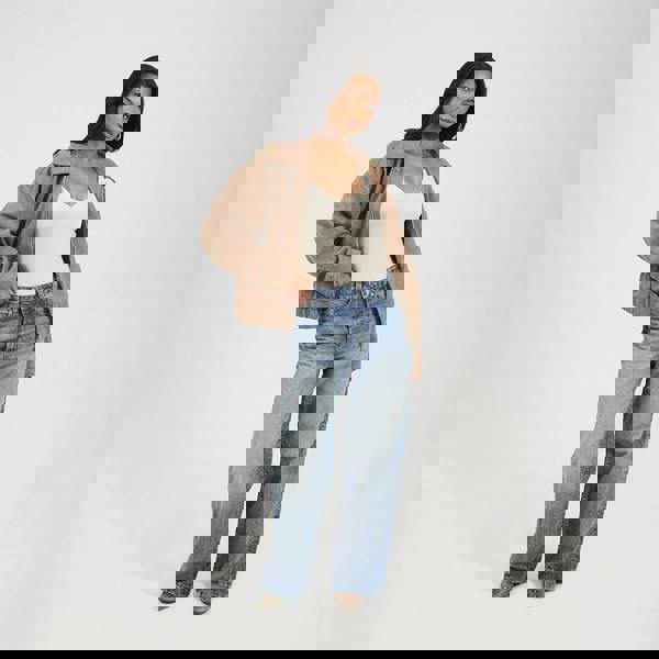 Brave Soul Taupe Faux Suede Bomber Jacket - Taupe Image 3