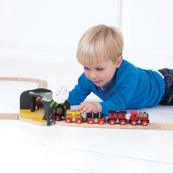 Bigjigs Rail Wooden Treasure Cave - Wooden Train Set Accessory