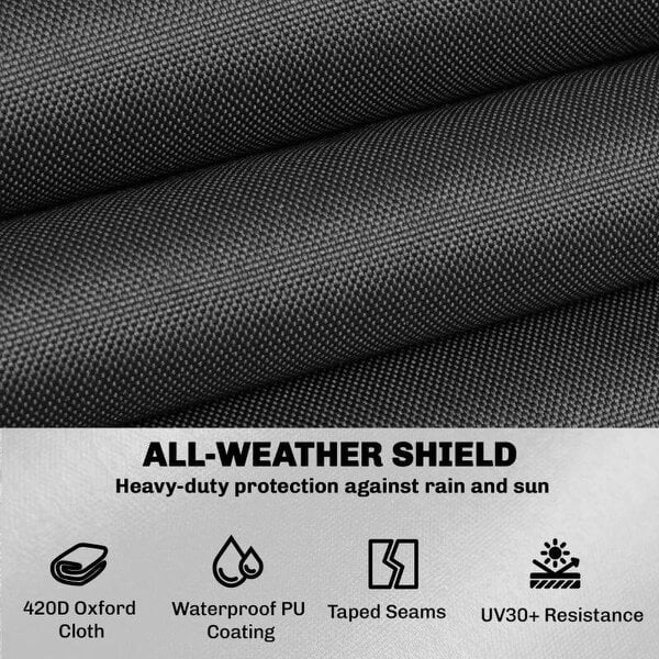 V-Shaped Patio Furniture Cover, Waterproof Outdoor V-Shaped Sectional Sofa Cover, Anti-UV with Air Vent, Black
