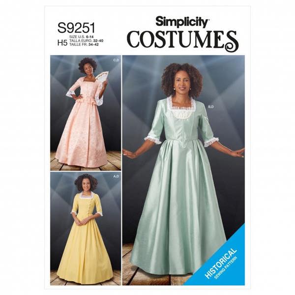 Simplicity Sewing Pattern 9251, Costumes, Vintage Style for Women, H5 (6-8-10-12-14) - Intermediate