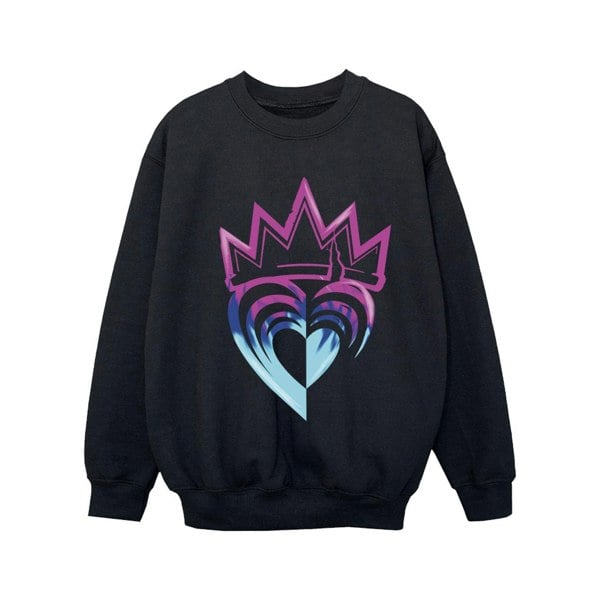 Disney Girls Descendants Pink Crown Sweatshirt - Black