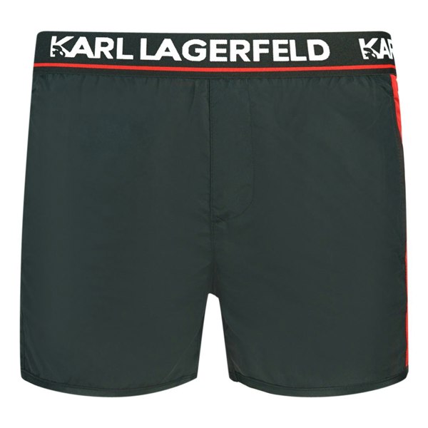 Karl Lagerfeld Taped Logo Swim Shorts - Black