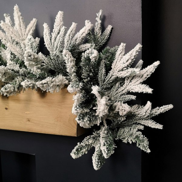 Samuel Alexander 1.8m Snow Flocked Lapland Christmas Garland with 150 Tips