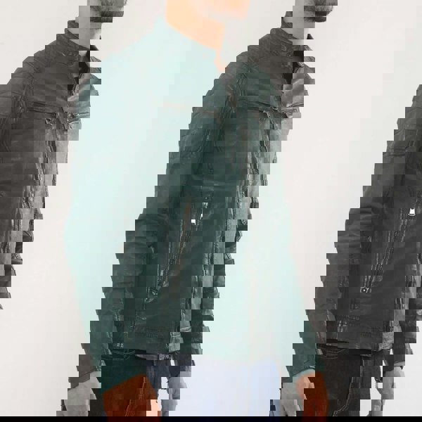 Leather Company Men's Lambskin Leather Motorcycle Jacket Slim Fit Biker Coat