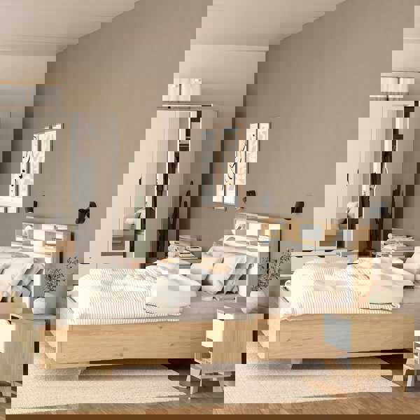 Furniture To Go Ikast Nightstand 1 Drawer in Jackson Hickory and White