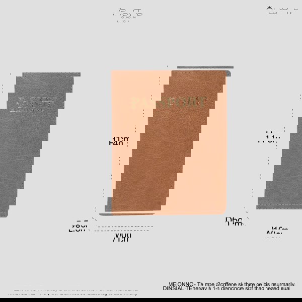 Assots London Tan Bifold Genuine Leather Passport Holder