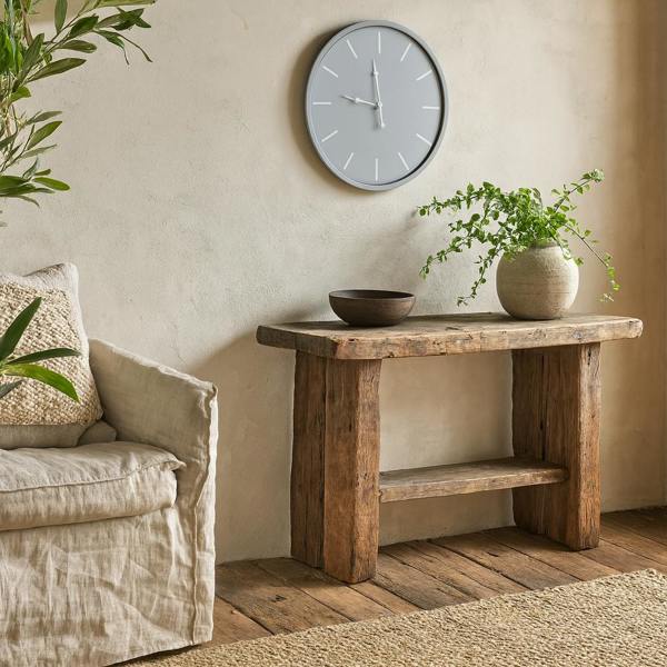 Wyld Haus Minimalist Grey Round Wall Clock