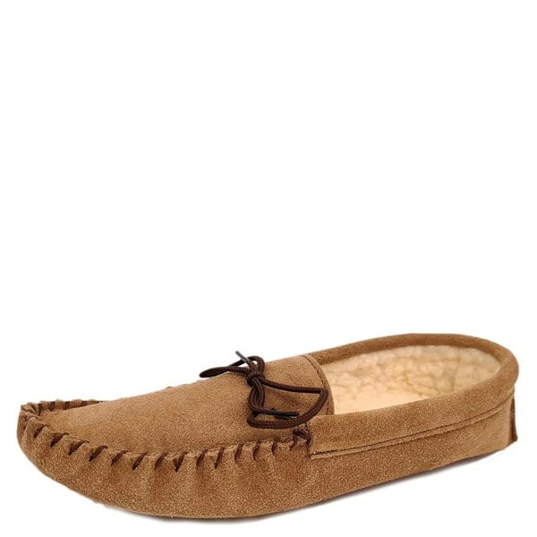 Mokkers Coopers Suede Fleece Lined Soft Sole Mens Moccasin Slippers Made In England