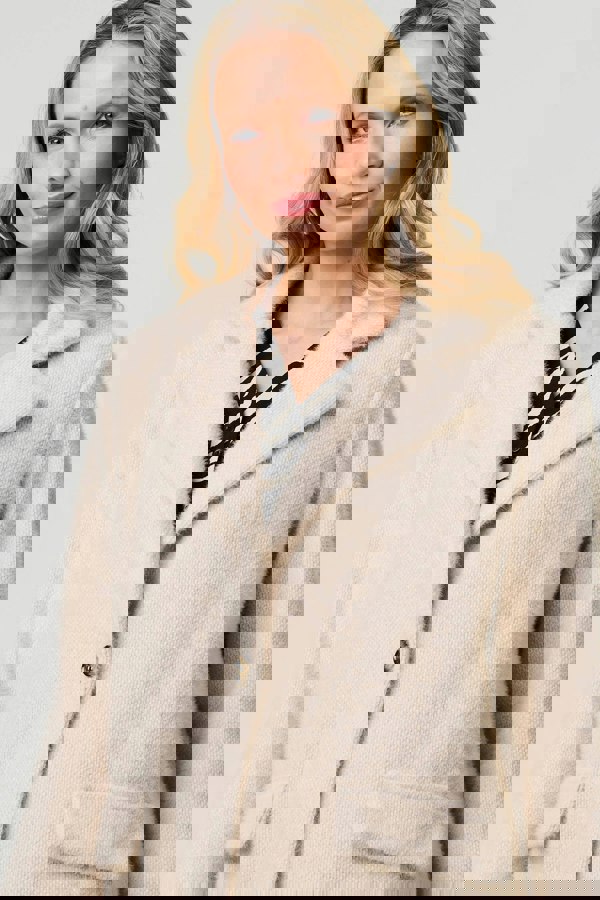 Beige | Soft Texture Pocket Detail Blazer Jacket
