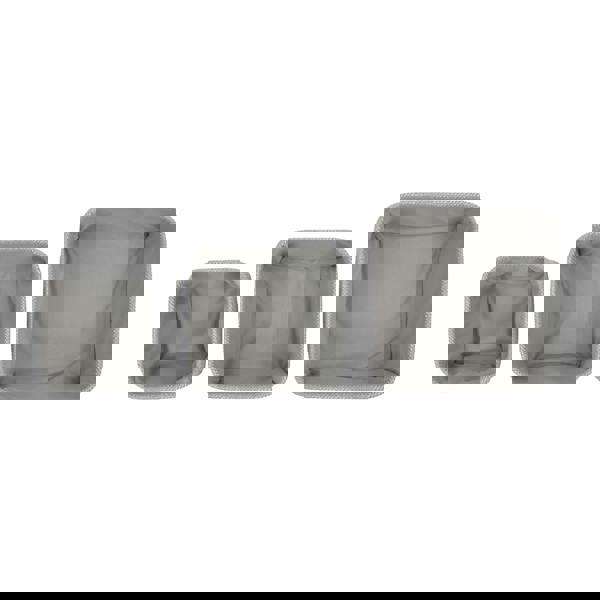 JVL Serena Square Fabric Storage Baskets for Home Organisation, Set of 3, Light Grey