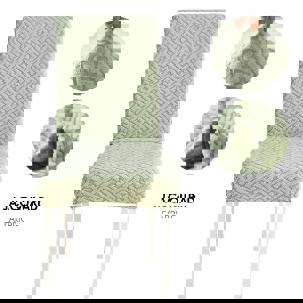 Anyseat Cypress Green Puzzle Design Elastic Chair Cover for Dining Room